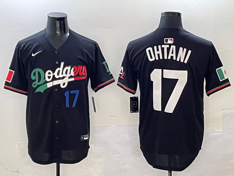Men Los Angeles Dodgers 17 Ohtani Black Mexico Nike 2025 MLB Jersey style 15